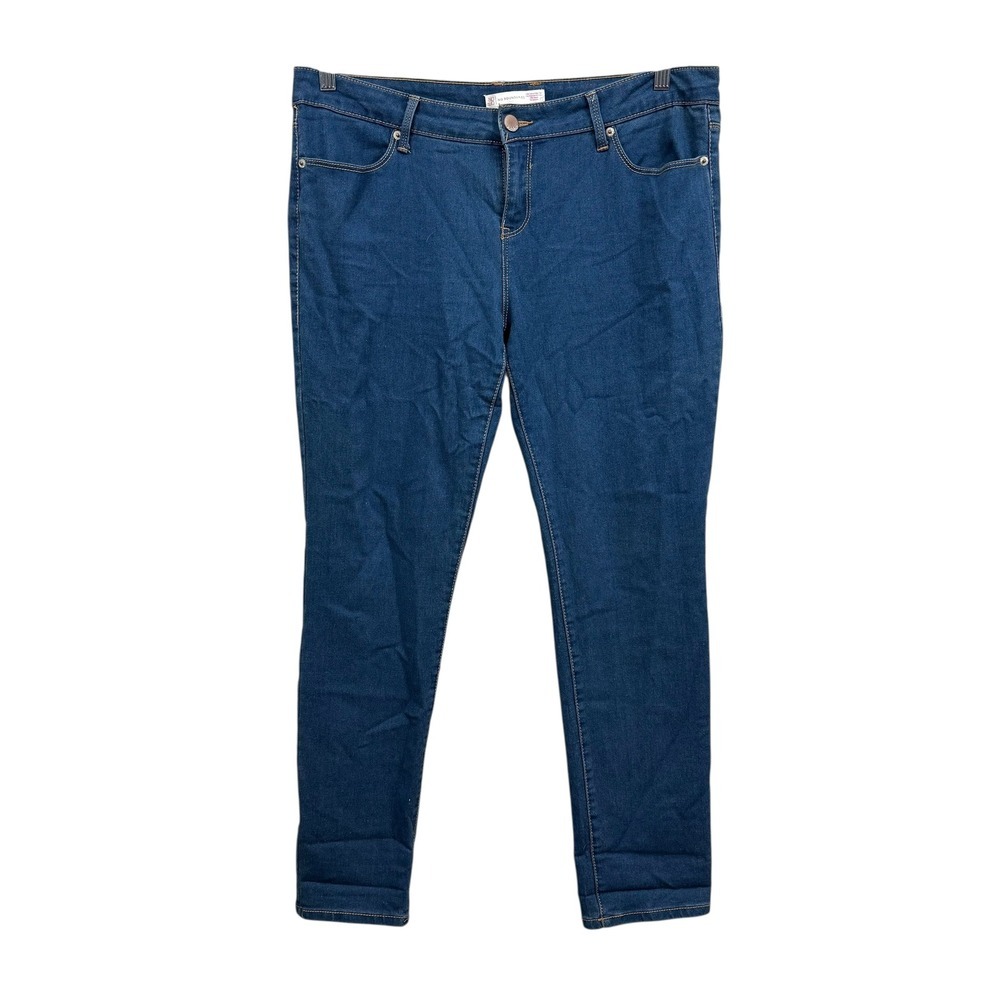 No Boundaries Womens Denim Jeans Classic Skinny Leg  Stretch Blue Zip Fly Sz 17*